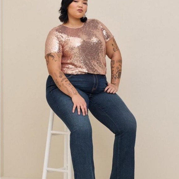 NWT TORRID abbey champagne sequin top - Picture 1 of 3